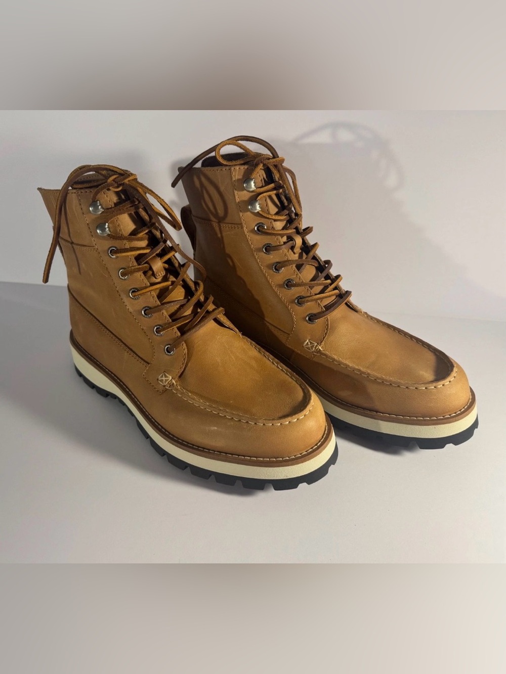 Sperry Mountain-Sider Utility Moc Toe Boot Men’s 10.5 Waterproof Tan "Run's Big”